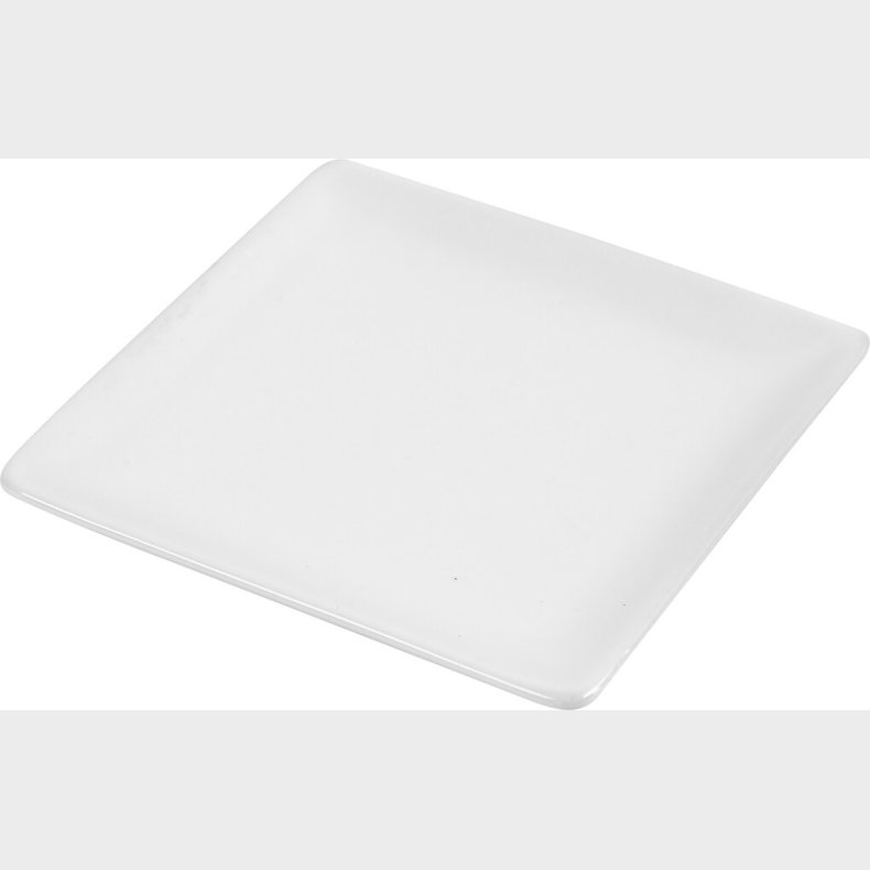 Tallerken - Str. 12,7x12,7 Cm - Hvid - 10 Stk.