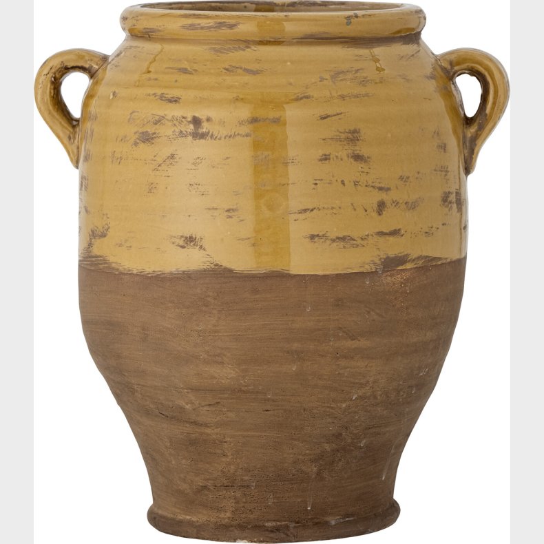 Bloomingville - Tao Deko Urtepotteskjuler - Gul - Terrakotta Keramik