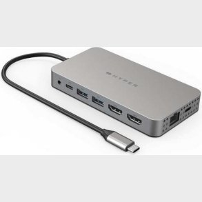 Targus - 10-i-1 Usb-c Hub Med Strmforsyning - Inkl. 2 4k Hdmi