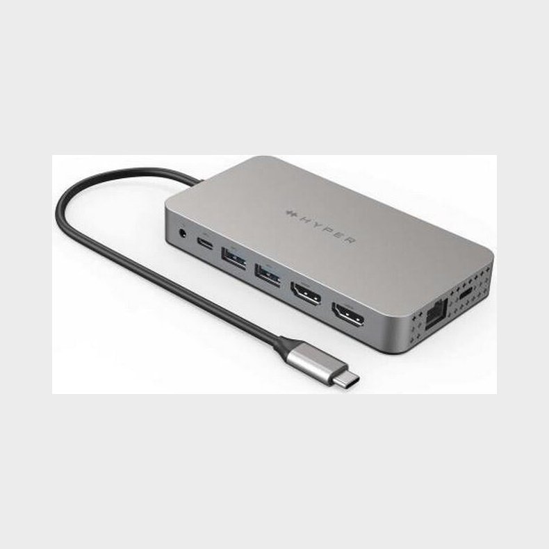 Targus - 10-i-1 Usb-c Hub Med Strmforsyning - Inkl. 2 4k Hdmi
