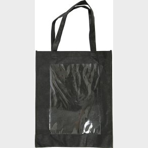 Diy Mulepose - Uden Tryk - Med Plastfront - 42x34x12 Cm - Sort