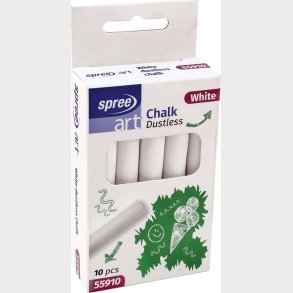 Tavlekridt - Hvid - 10 Stk. - Spree