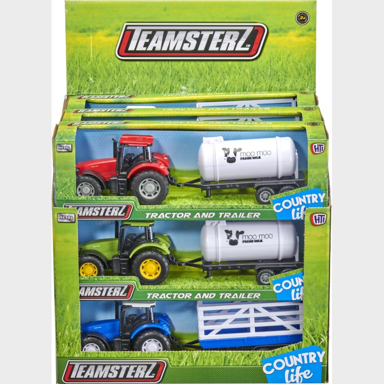 Teamsterz Country Life Die-cast Tractor And Trailer Cdu9 1 Stk - Assorteret