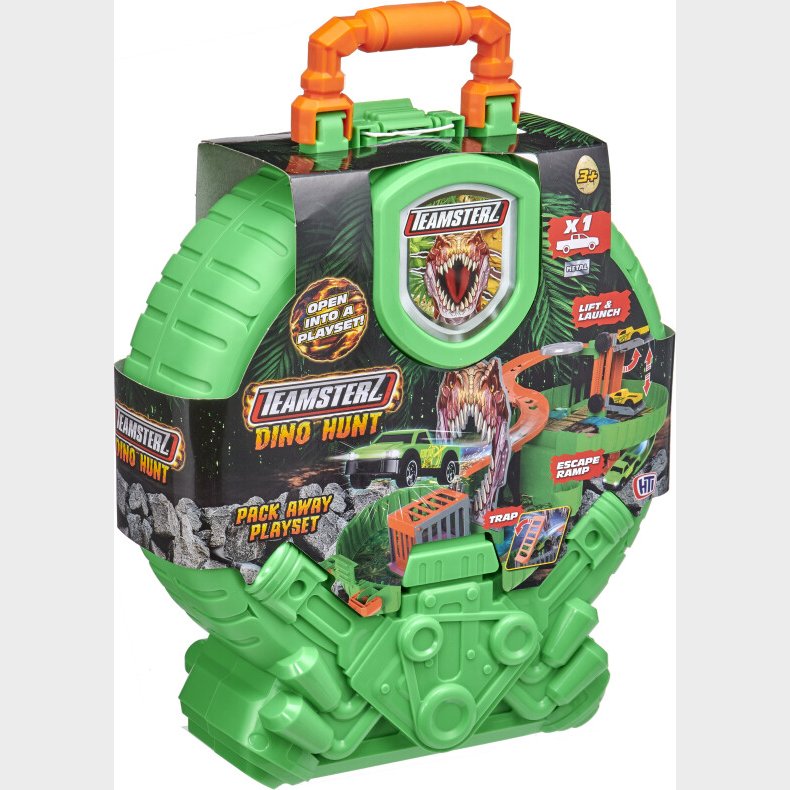 Teamsterz Dino Hunt Packaway Wheel Playset With 1 Car