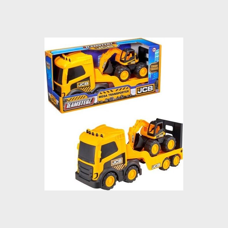 Teamsterz Jcb Tough Trucks Mega Transporter With 7 Inch Excavator