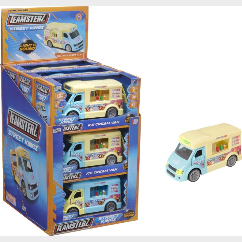 Teamsterz Street Kingz Die-cast Light And Sound Ice Cream Van Cdu9 2-asst