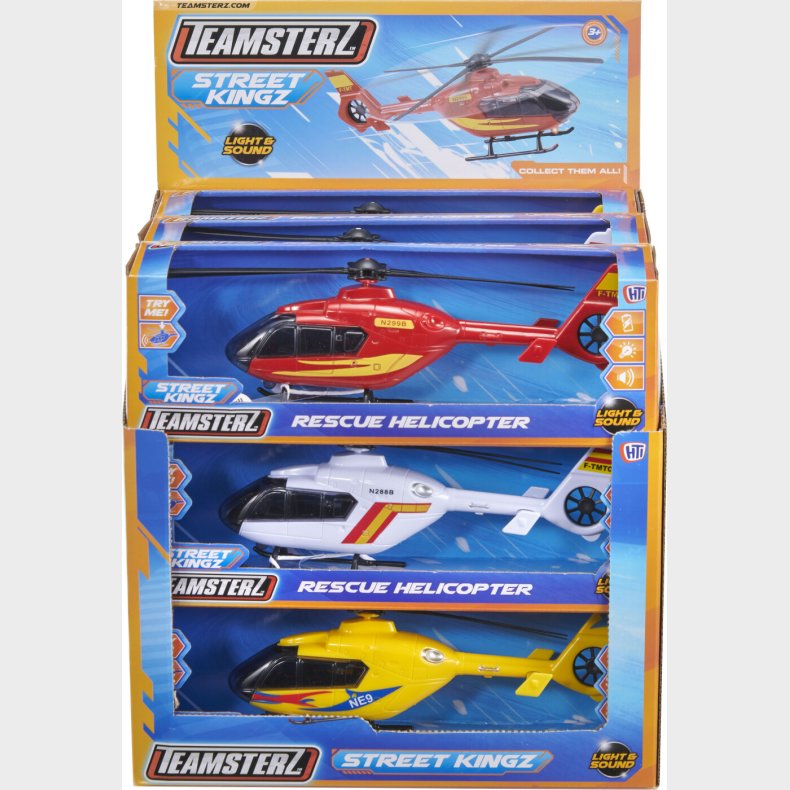 Teamsterz Street Kingz Light And Sound Rescue Helicopter Cdu9 3-asst
