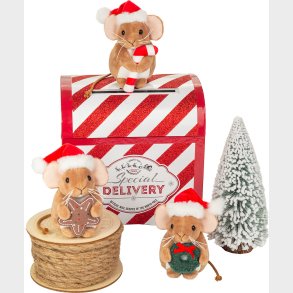 Teddy Hermann - Julemus Med Adventskrans 11 Cm