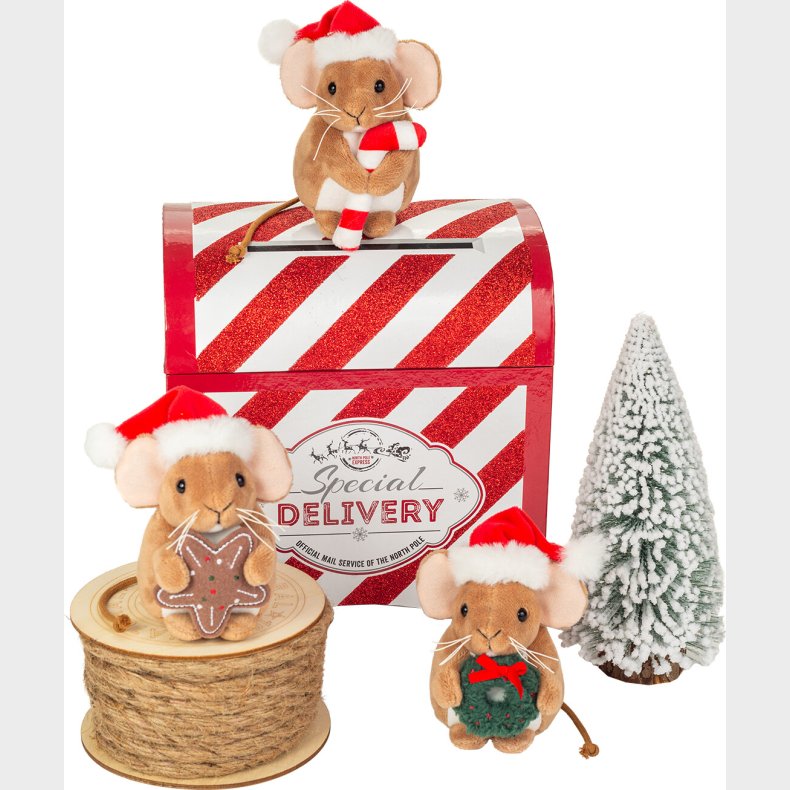 Teddy Hermann - Julemus Med Adventskrans 11 Cm