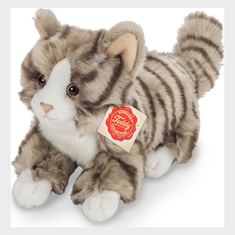 Teddy Hermann - Kat Gr- Eller Rdstribet 18 Cm