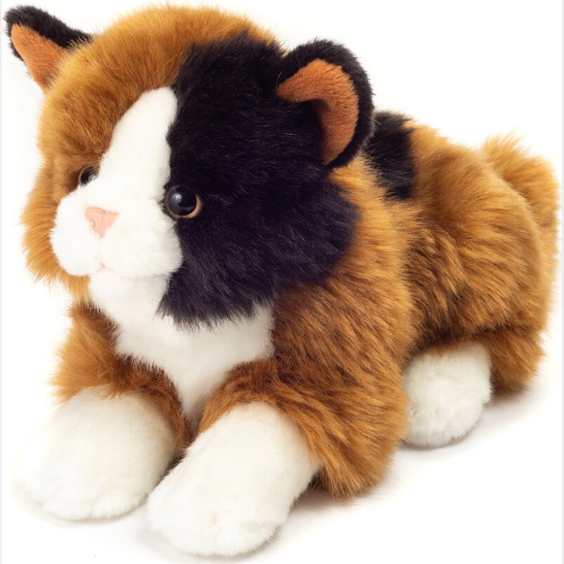 Teddy Hermann - Liggende Kat Flerfarvet 20 Cm