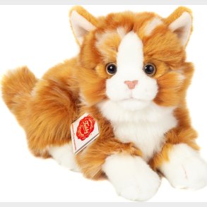 Teddy Hermann - Liggende Kat Rdstribet 20 Cm