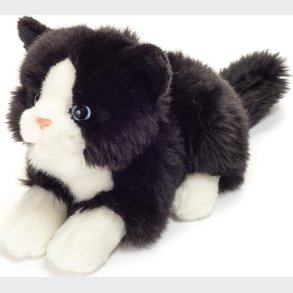Teddy Hermann - Kat Bamse - Sort Og Hvid - Liggende - 20 Cm