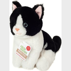Teddy Hermann - Siddende Kat Sort-hvid 20 Cm