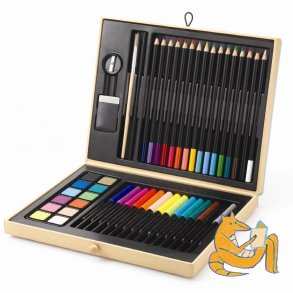 Djeco | Tegne- og malekuffert med 45 dele