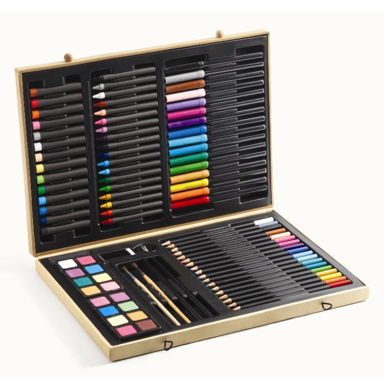 Djeco | Tegne- og malekuffert med 88 dele