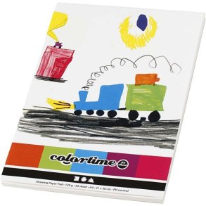 Creativ Company | Tegneblok A4 / 120 gr. - Hvid, 50 ark