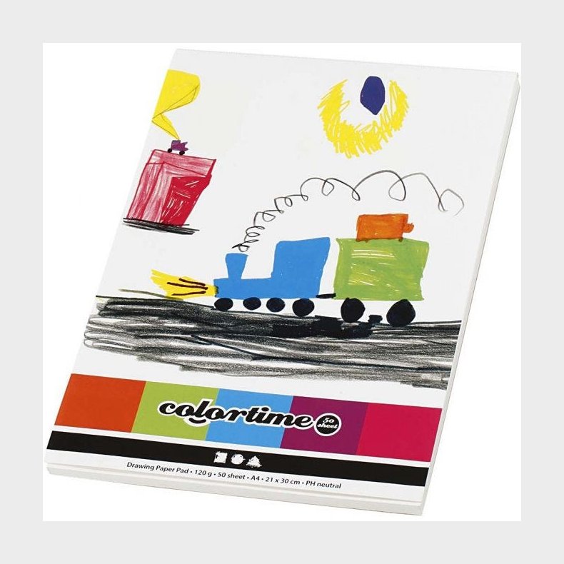 Creativ Company | Tegneblok A4 / 120 gr. - Hvid, 50 ark