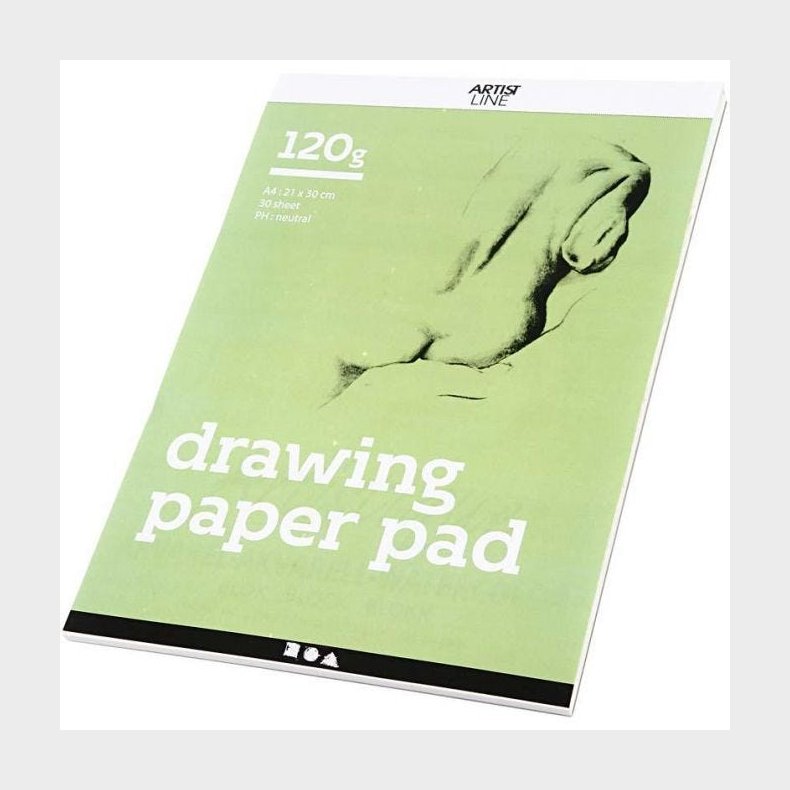 Creativ Company | Tegneblok A4 / 120 gr. - Hvid, 30 ark