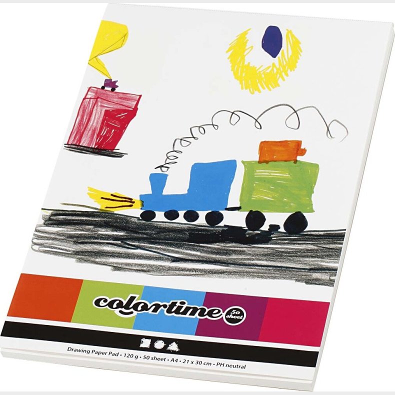 Tegneblok - A4 - Hvid - 50 Ark - 1 Stk.