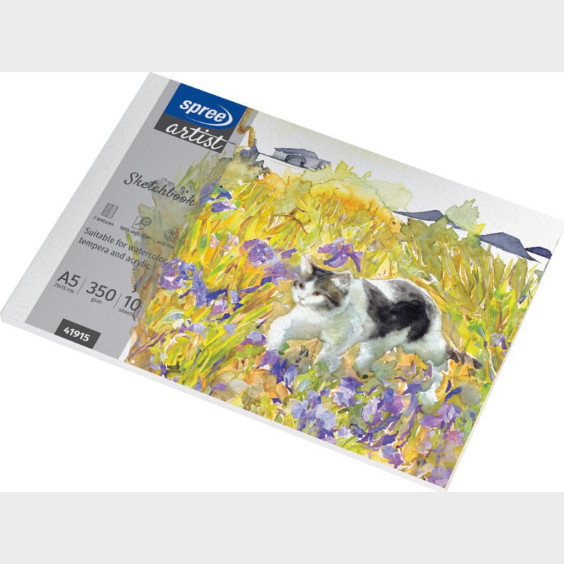 Tegneblok - A5 - 210x150 Mm - 10 Ark - 350 G - Spree