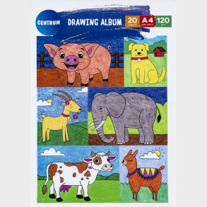 Tegneblok Animal A4 120 G - 20 Sider - Centrum