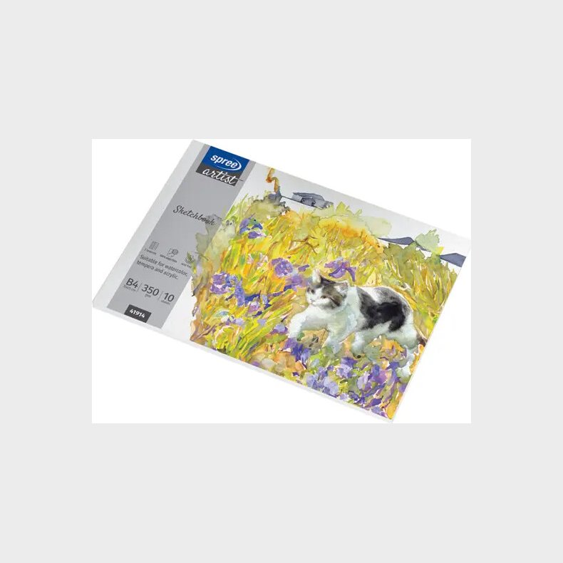 Tegneblok - B4 - 350x250 Mm - 10 Ark - 350 G - Spree