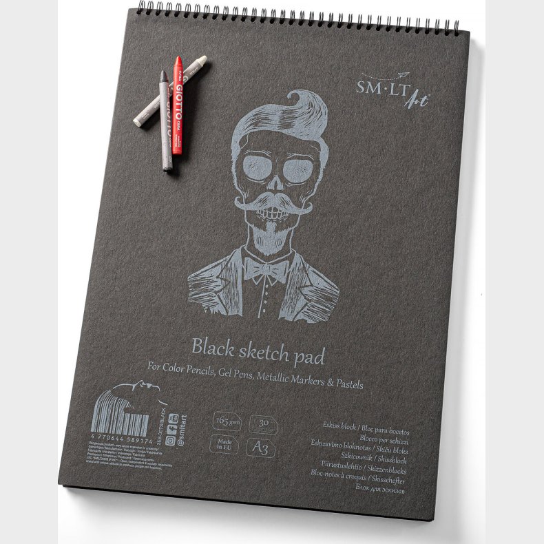 Tegneblok Med Sort Papir A3 165 G