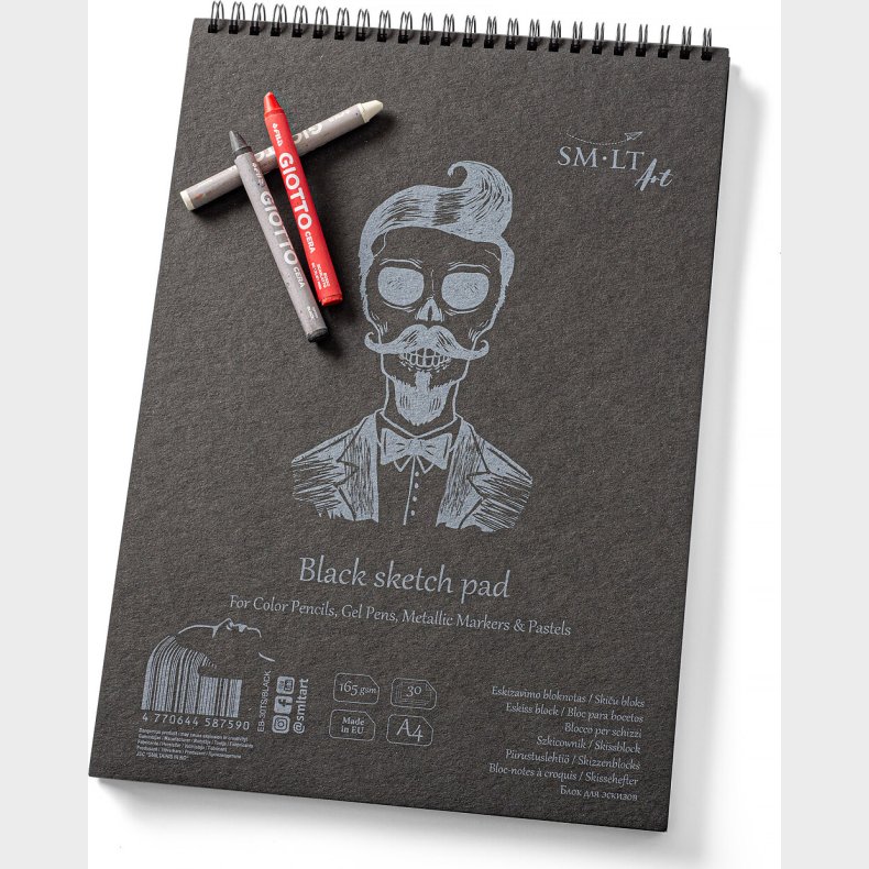 Tegneblok Med Sort Papir A4 165 G