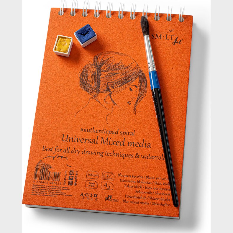 Tegneblok Mixed Media Papir A5 200 G