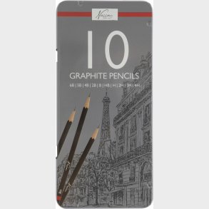 Tegneblyanter St - Forskellig Hrdhed - 10 Stk - Nassau Fine Art