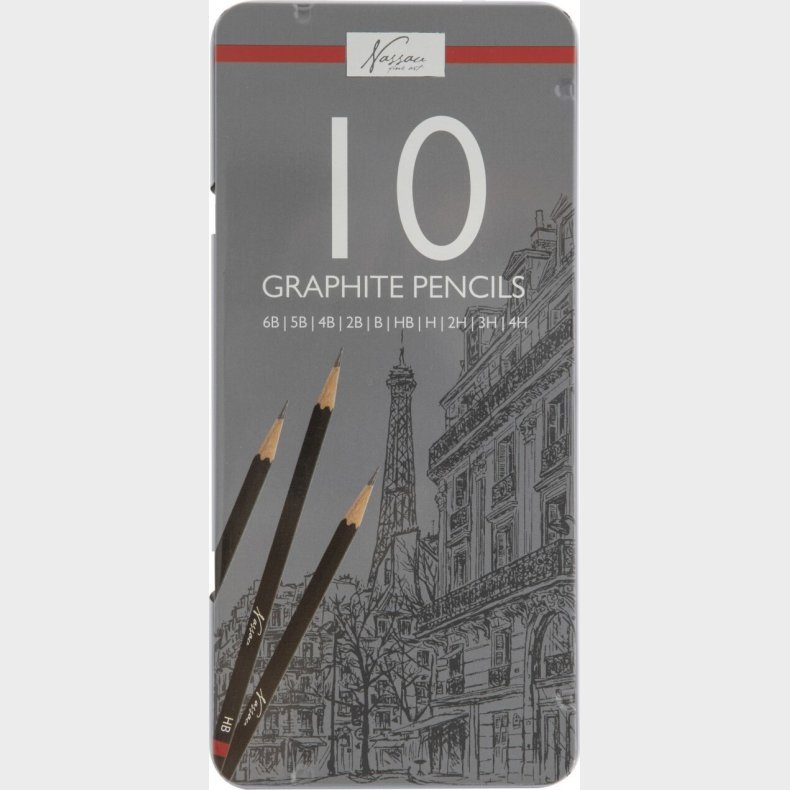 Tegneblyanter St - Forskellig Hrdhed - 10 Stk - Nassau Fine Art