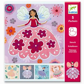 Djeco | Tegneskabeloner - Feer, 5 stk.