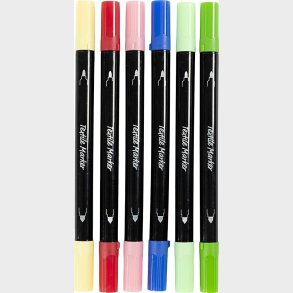 Tekstiltusch - Tykkelse 2,3+3,6 - Assorterede Farver - 6 Stk.