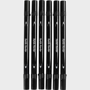 Tekstiltusch - Tykkelse 2,3+3,6 Mm - Sort - 6 Stk.