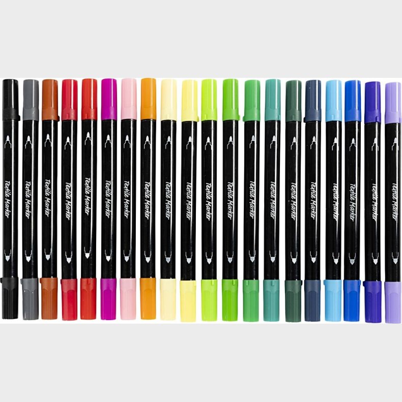 Tekstiltusch - Tykkelse 2,3+3,6 Mm - Standardfarver - 20 Stk.