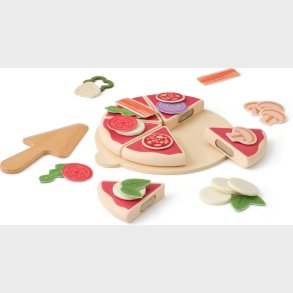 Pizza Legemad I Tr� Med Velcro - Pizza S�t - Kids Concept