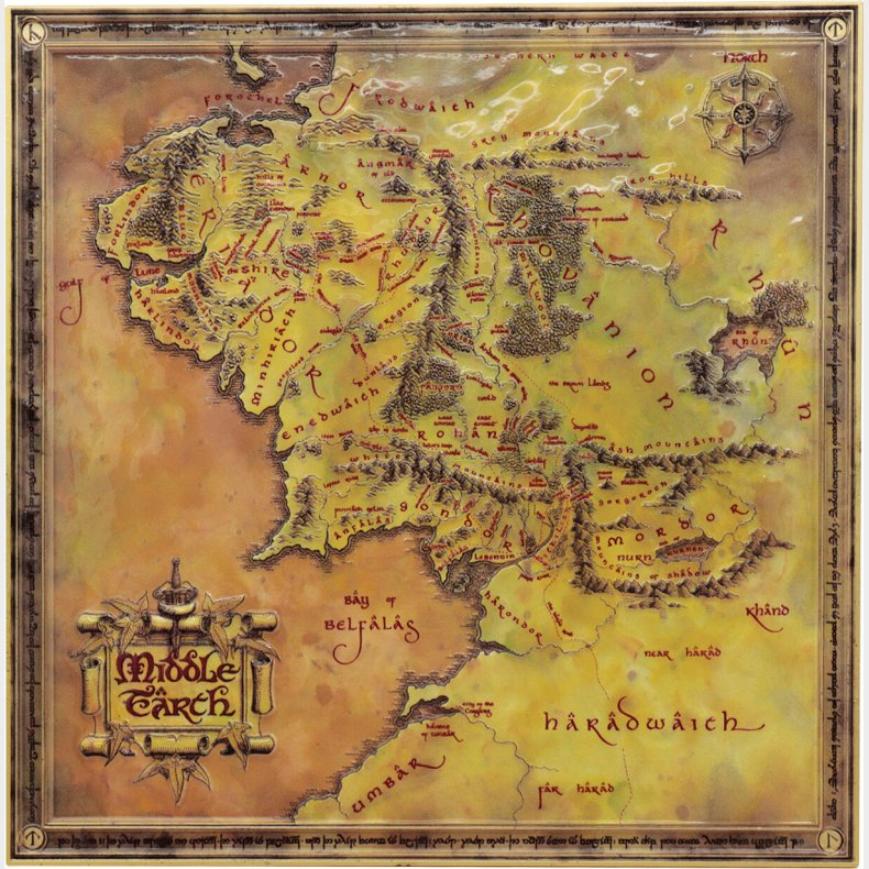 The Lord Of The Rings Metal Map