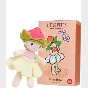 Threadbear Design - Dukke - Little Peeps - Poppy Strawberry 13,5 Cm