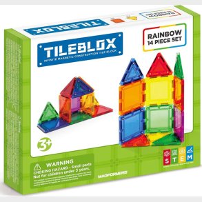 Tileblox Magnetleget�j - Regnbue Farver - 14 Stk