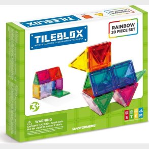 Tileblox Magformers - Regnbue Bygges�t - 20 Stk