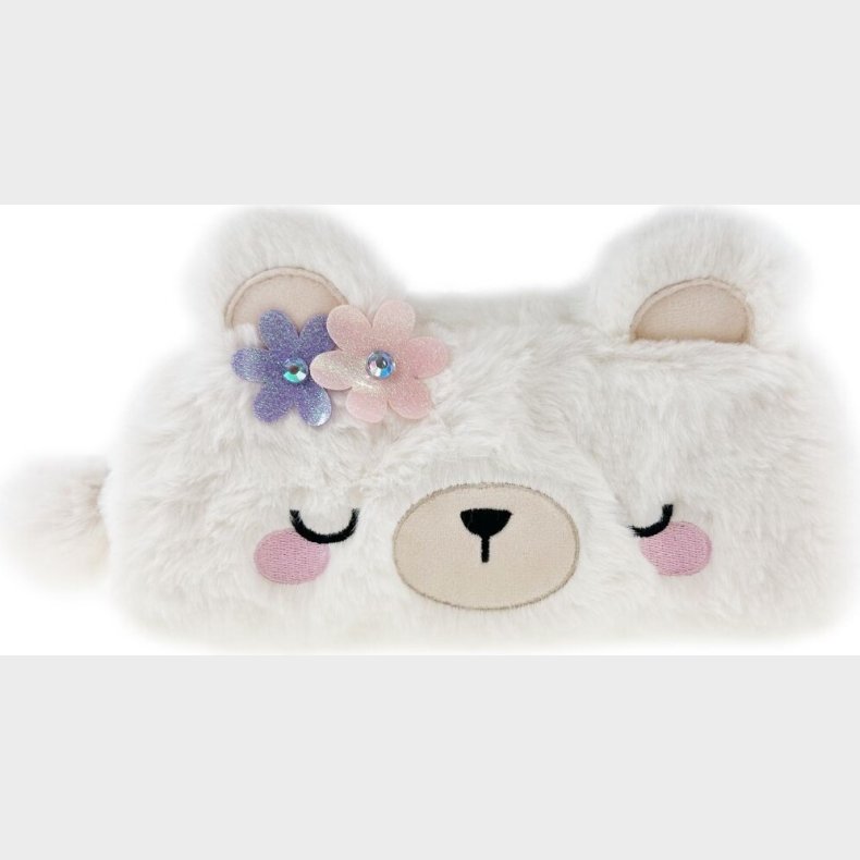 Tinka - Penalhus Til Brn - Fluffy Teddy Bjrn - Hvid