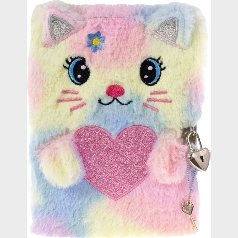 Dagbog Med L�s Til B�rn - Plys Kat - Multifarvet - Bog