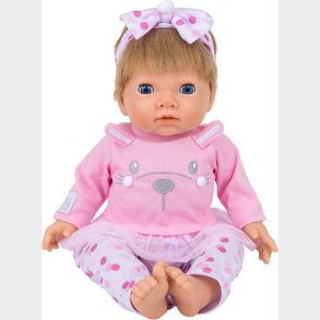 Tiny Treasures - Dukke M. Blond H�r Og Pink Kanin Outfit
