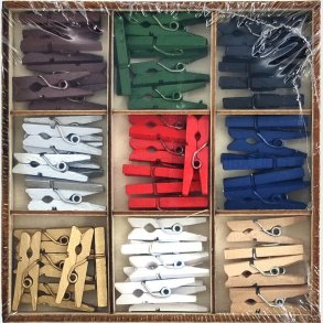 Mini Klemmer I Tr - Forskellige Farver - 54 Stk - Craft Sensations