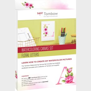 Tombow - Watercoloring Canvas Set Floral Letters