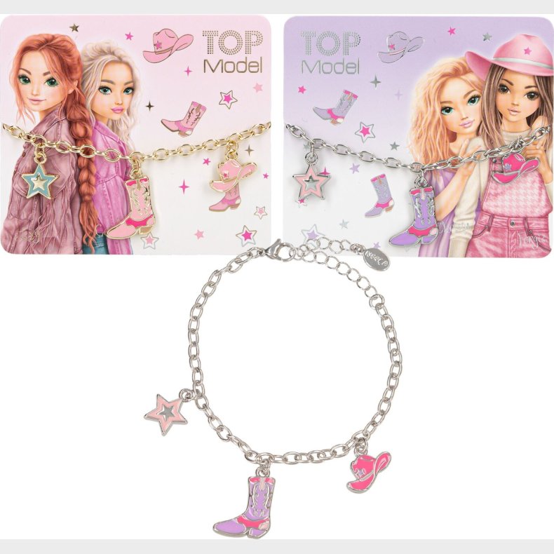 Topmodel - Armb�nd Med Charms - Cowgirl - Justerbar L�ngde 18 Cm + 5 Cm Forl�ngelse