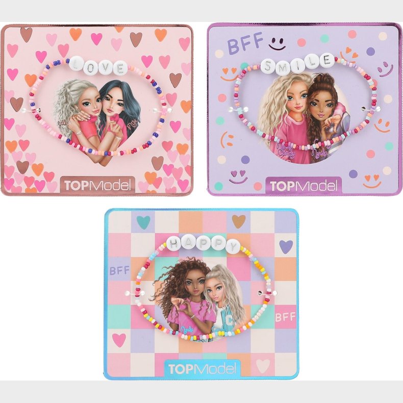 Top Model - Armbnd Med Perler Og Tekst Til Brn - Overraskelse