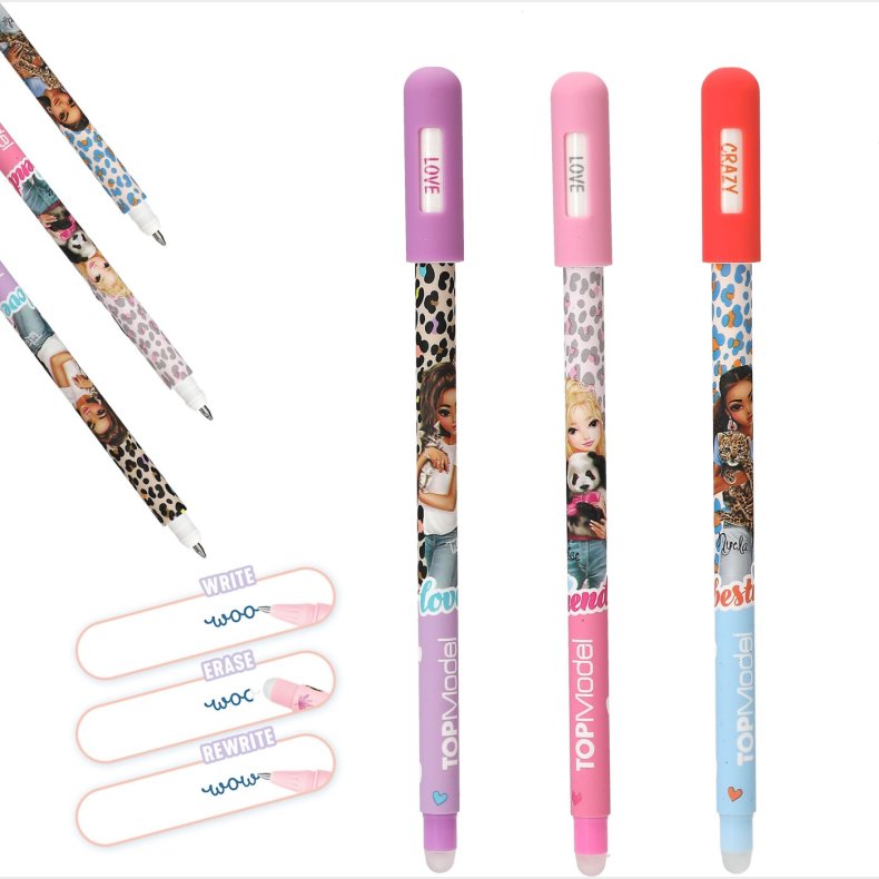 Top Model - Erasable Mood Gelpen - Purple, Blue, Pink