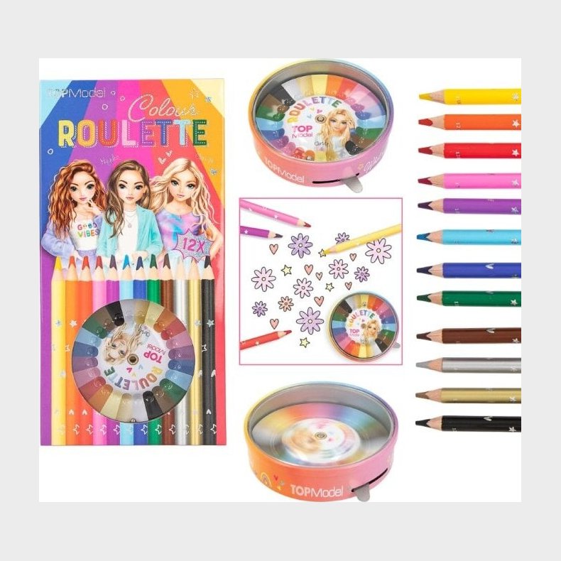 Top Model - Farveblyanter - Colour Roulette - 12 Farver